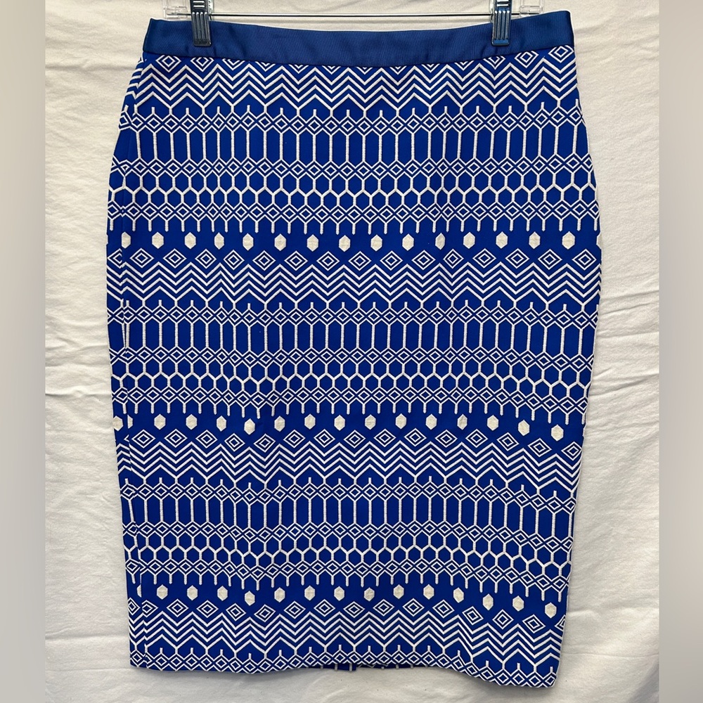 Boden blue and white pencil skirt, size 8L